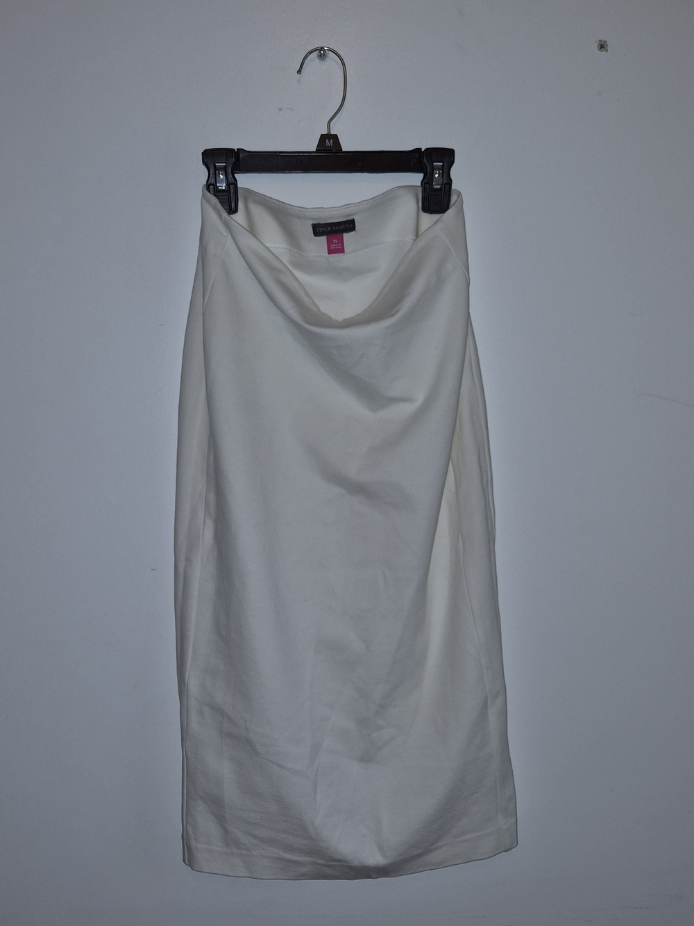 Vince Camuto White Draped Midi Skirt